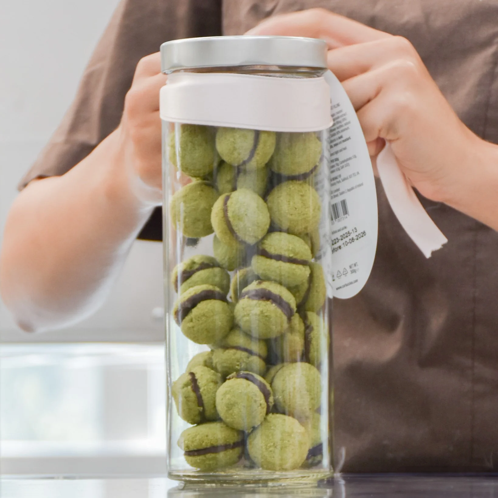 Baci al Pistacchio - Pistachio & Butter Biscuits with Dark Chocolate Filling, 300g **BBD 03/08/2026** - Image 4